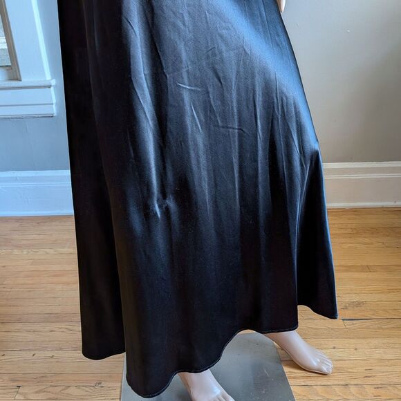 Vintage 90s Y2K Maurices Sequin Prom Gown Black Maxi Dress Strappy Siren Size 7 - Picture 9 of 11